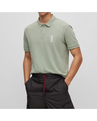 HUGO Darakorum Cotton-Piqué Polo Shirt - Grün