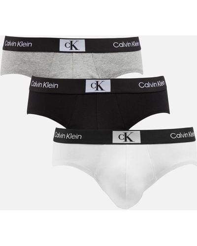 Calvin Klein Three-pack Stretch-jersey Hip Briefs - Black