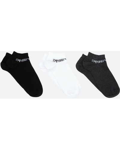 Emporio Armani 3-pack In Shoe Socks - Black