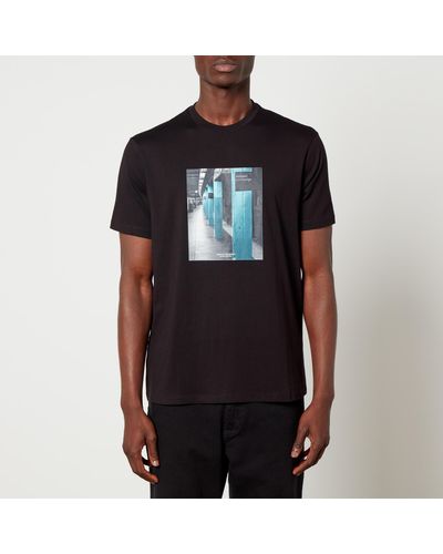 Armani Exchange Ny Metro Cotton-jersey T-shirt - Black