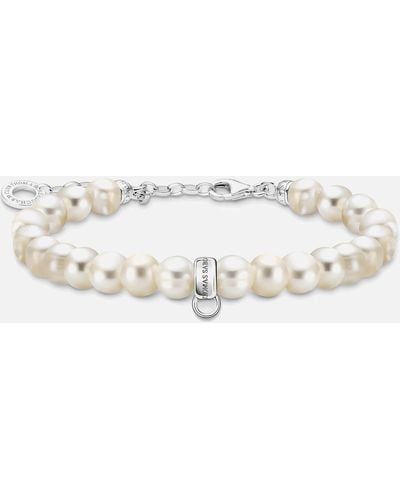 Thomas Sabo Charm Club Sterling Silver Freshwater Pearl Bracelet - Metallic