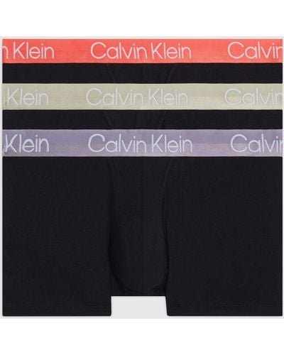Calvin Klein 3 Pack Cotton-blend Boxer Trunks - Black