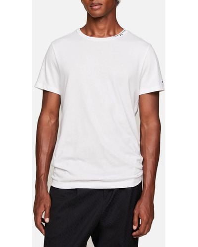 Tommy Hilfiger Tommy Logo Collar Cotton-Jersey T-Shirt - Weiß