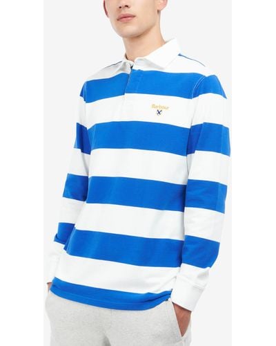 Barbour Hollywell Striped Cotton Rugby Shirt - Blau