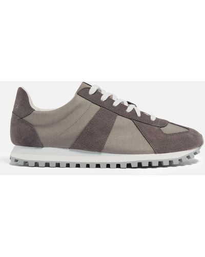 Novesta Gat Trail Canvas And Suede Running Style Trainers - Grey