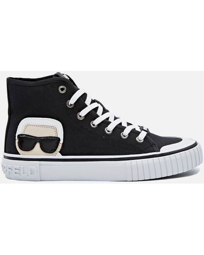Karl Lagerfeld Kampus Ii Canvas Hi-top Sneakers - Black