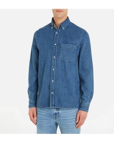 Tommy Hilfiger Long Sleeve Cotton Denim Shirt - Blue