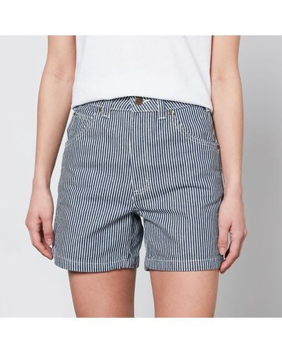 Dickies Hickory Striped Cotton-canvas Shorts - Blue