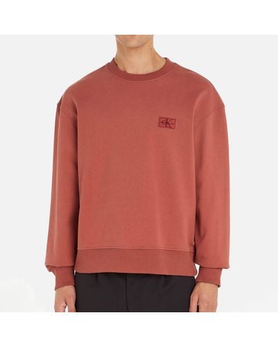 Calvin Klein Calvin Klein Designer Patch Organic Cotton-jersey Sweater - Red