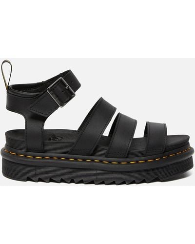 Dr. Martens Blaire Leather Strappy Sandals - Black