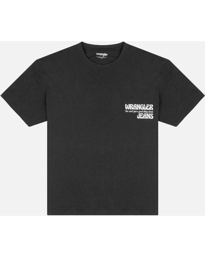 Wrangler Contrast Slogan Cotton T-shirt - Black