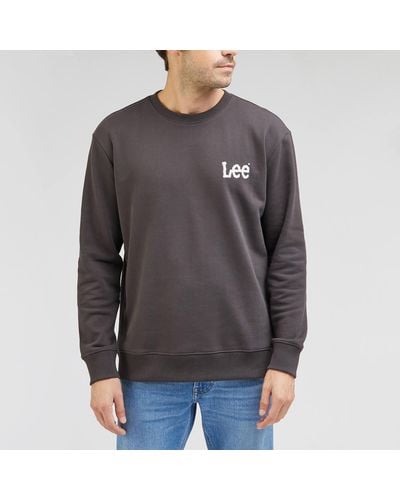 Lee Jeans Wobbly Logo Cotton Sweatshirt - Gray