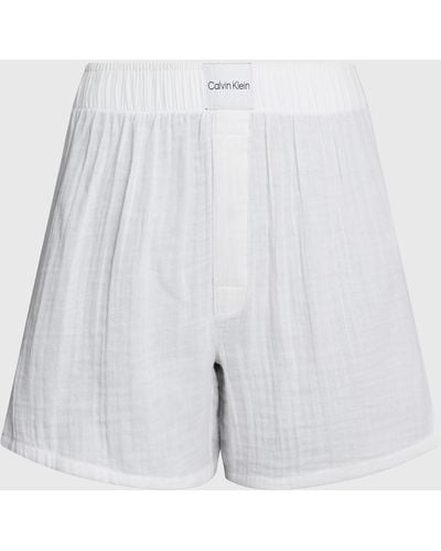 Calvin Klein Textured Cotton Boxer Shorts - White