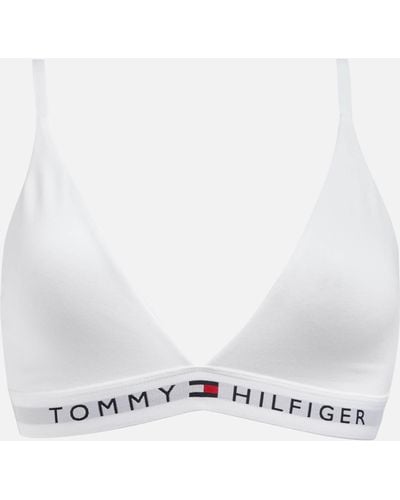 Tommy Hilfiger Unlined Triangle Stretch-cotton Jersey Bra - White