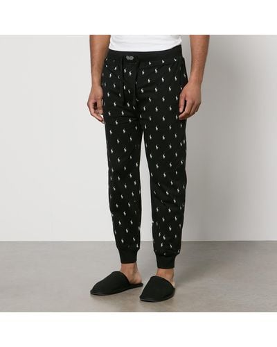 Polo Ralph Lauren Printed Cotton-Jersey Lounge Sweatpants - Black