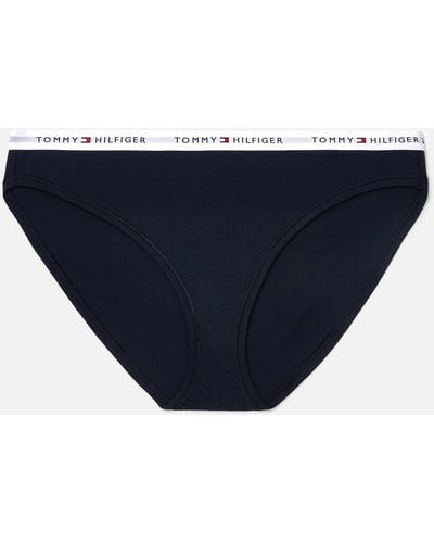 Tommy Hilfiger Curve Cotton And Modal-blend Bikini Brief - Blue
