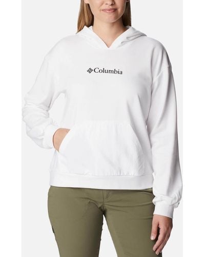 Columbia Logo Iii French Terry Cotton-blend Hoodie - White