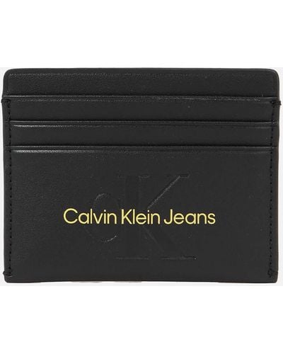 Calvin Klein Sculpted Faux Leather Cardholder - Schwarz