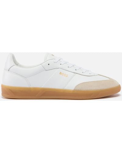 BOSS Boss Brandon Leather Tennis Sneakers - White