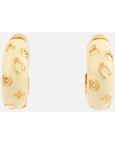 COACH Gold-plated Chubby Huggie Earrings - Metallic