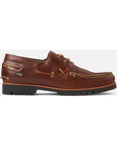 Polo Ralph Lauren Leather Boat Shoes - Brown