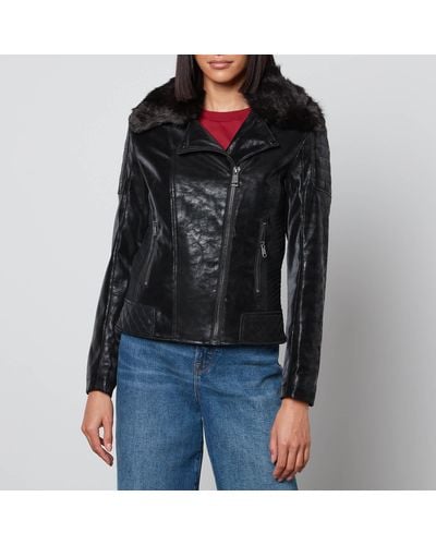 Guess Olivia Faux Leather Jacket - Black