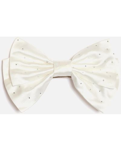 Sister Jane Evermore Embellished Satin Hair Bow - Natural