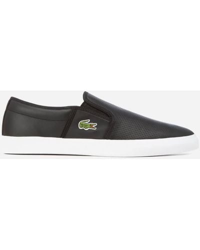Lacoste Gazon Bl 1 Leather Slip-on Sneakers - Black