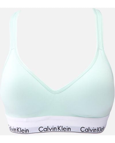 Calvin Klein Modern Lift Cotton-blend Bralette - Blue