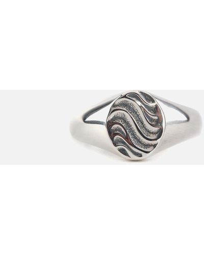 Serge Denimes Wave Sterling Silver Ring - White