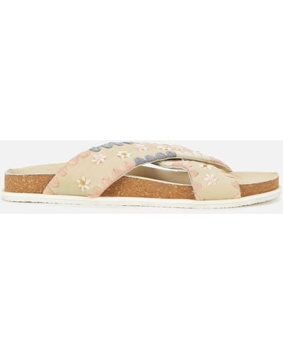 Free People Wildflowers Crossband Sandals - Natural