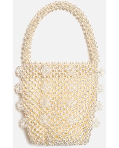 Sister Jane Little Things Pearl-embellished Bag - White
