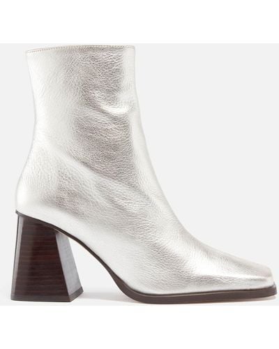 Alohas South Shimmer Leather Heeled Boots - Weiß
