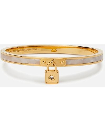 Kate Spade Lock & Spade Gold-plated Charm Bangle - Metallic