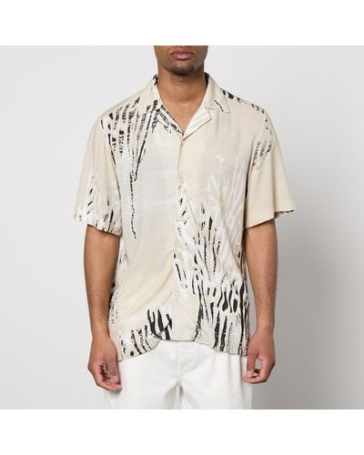 BOSS Rayer Printed Woven Shirt - Natural