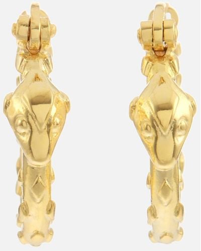 Anna + Nina Anna + Nina Serpent Gold-plated Hoop Earrings - Metallic