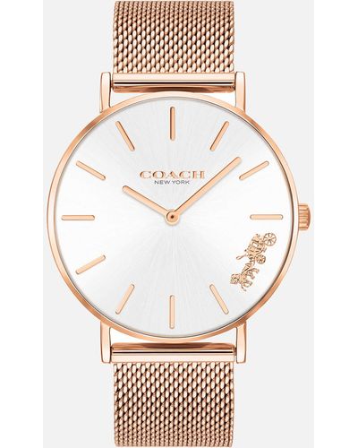 COACH Perry Mesh Strap Watch - Pink