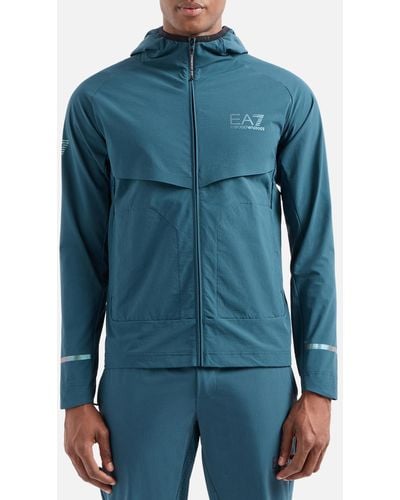 EA7 Ventus 7 Full Zip Shell Jacket - Blue