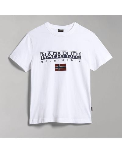Napapijri Ayas Logo-print Cotton-jersey T-shirt - White