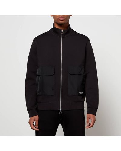 Armani Exchange Front Pockets Zip-through Sweatshirt - Black
