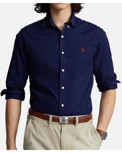 Ralph Lauren Linen Button Down Shirt - Blue