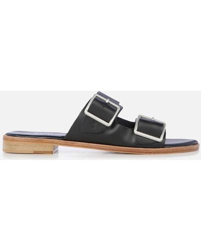 EMU Peli Leather Double Strap Sandals - Black