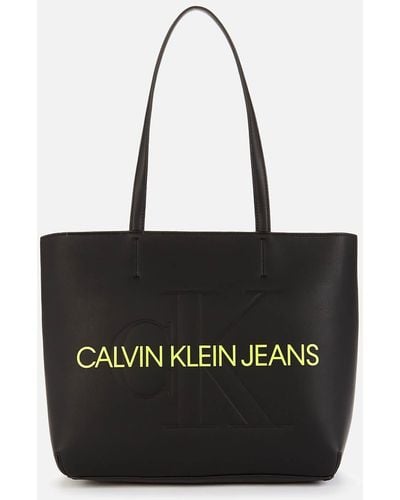 Calvin Klein Sculpted Shopper 29 Mono Bag - Black