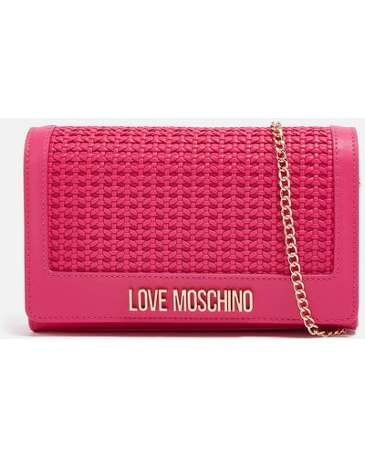 Love Moschino Knots Chain Faux Leather Crossbody Bag - Pink