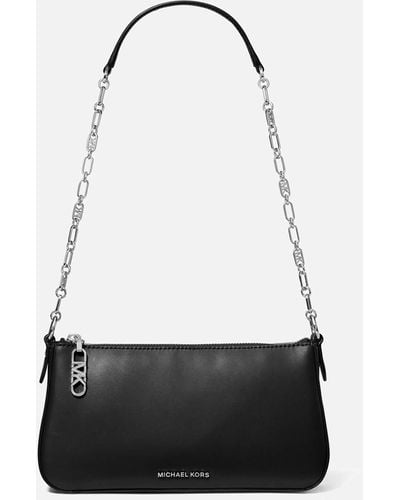 MICHAEL Michael Kors Empire Medium Faux Leather Chain Pouchette Bag - Black