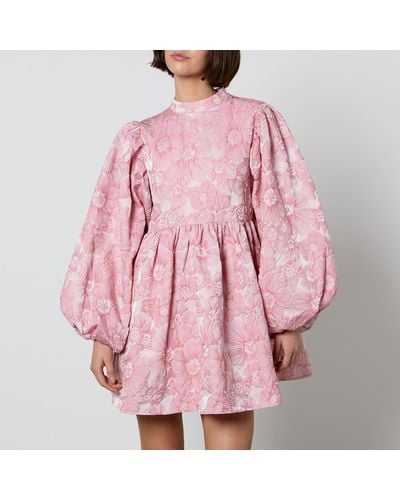 Sister Jane Dream Collectors Floral-Jacquard Mini Dress - Pink