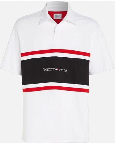 Tommy Hilfiger Colourblock Cotton-jersey Rugby Top - White