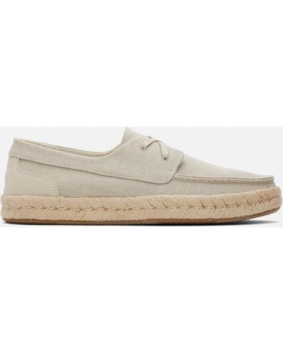 TOMS Cabo Canvas And Rope Boat Shoes - Natural
