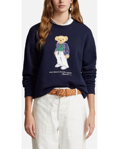 Polo Ralph Lauren Bear Cotton-blend Jersey Sweatshirt - Blue