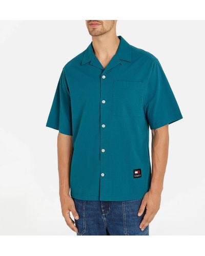 Tommy Hilfiger Camp Cotton Seersucker Shirt - Blue